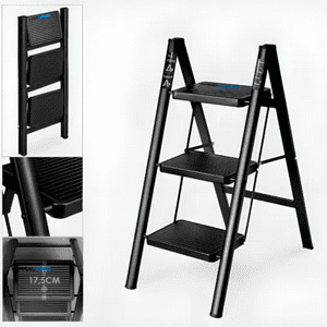 Escalera Hardpro 3 Escalones Plegable Carbono 81.5Cm