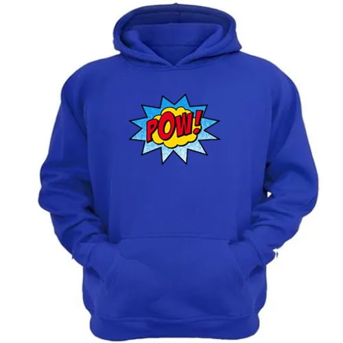 Polerón Canguro Logo Pow Azul Talla Xs Unisex