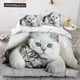 thumbnail image 1 of v1358 Bed Sheets Animal Cat Quilt Cover Large Printed Double Size Quilt Cover Bedding Set Single Set 3-Piece Bedding Set (1 Duvet Cover + 2 Pillow Shams) Bed Sheets ju1358, 1 of 5
