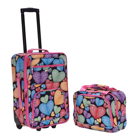 Juego de equipaje Rockland Fashion Softside Upright de 2 piezas con forma de corazón nuevo