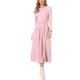thumbnail image 1 of INSPIRE CHIC Vestido Maxi de Punto Acanalado para Mujer con Frente Plisado de Cintura Alta y Manga Larga A-Line XL Rosa, 1 of 6