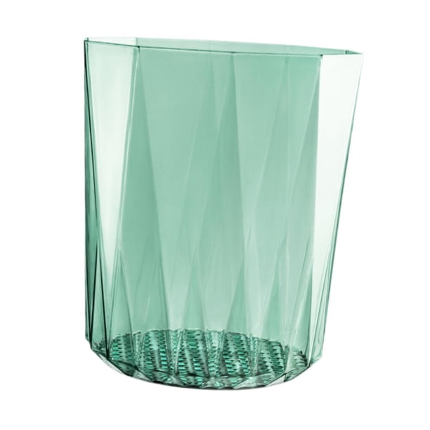 Papelera Transparente De 10 L Con Tapa Abierta Para Cocina, Oficina, Sala De Estar, Color Verde