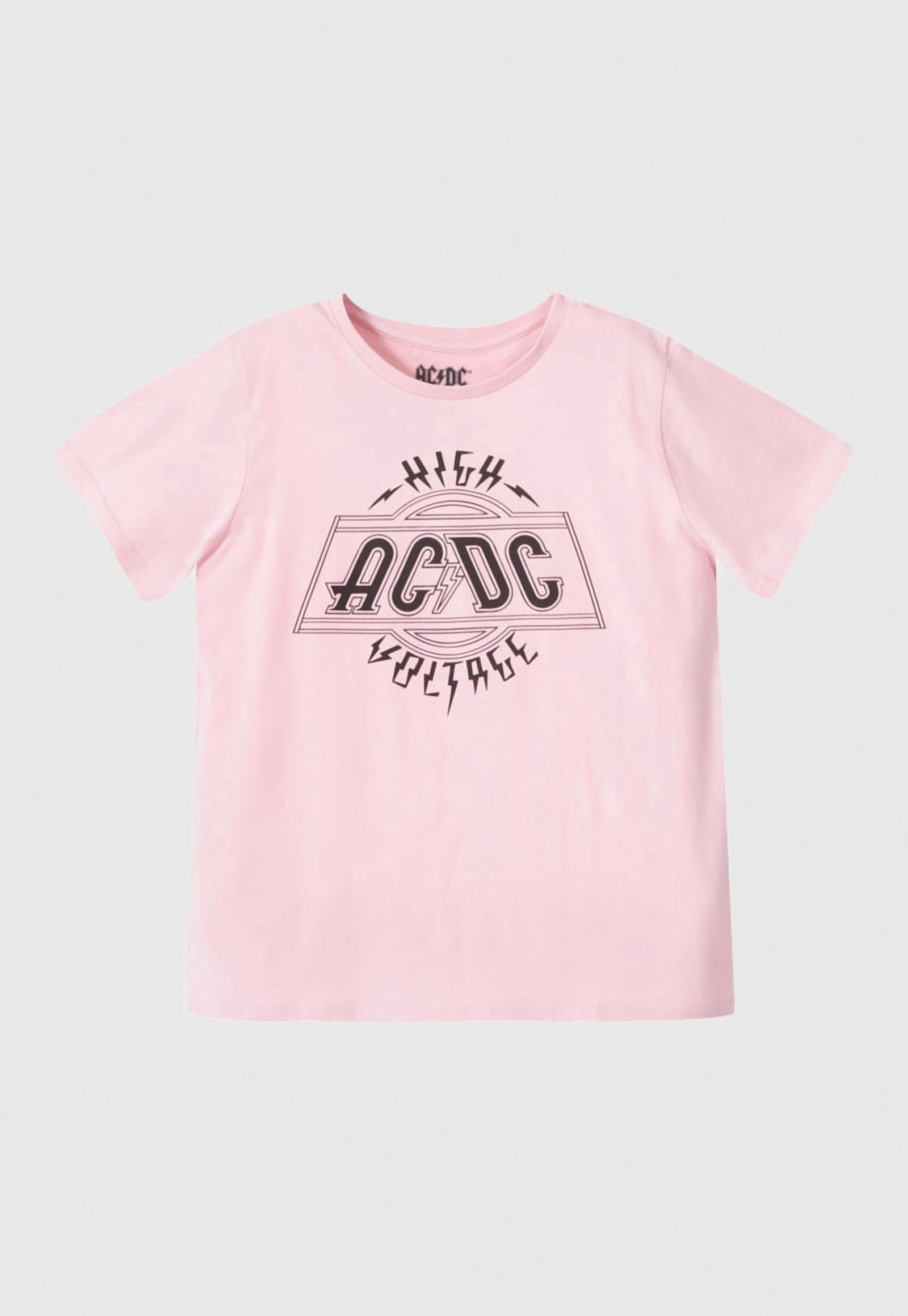 Ac/Dc - Polera Mujer You Acdc Voltage Rosado