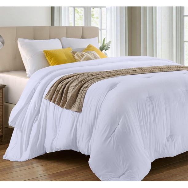 Edredón Utopia para ropa de cama doble, 163 x 224 cm, para todas las estaciones, color blanco