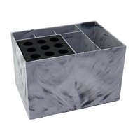 Magideal - Organizador De Salón, Soporte Para Cepillo De Pelo, Soporte Portátil Para Tijeras De Salón, Caja De Almacenamiento De Herramientas De Peluquería Para Patrón De Mármol Claro