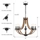 thumbnail image 5 of Candelabro LAMPKEDUO 71 cm 8 luces con acabado de nogal falso, 5 of 9