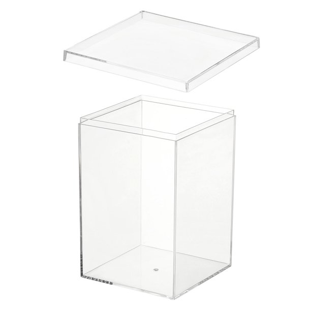 Caja de Acrílico Uxcell con Tapa, Cajas de Exhibición de Acrílico Transparente Contenedores de Cubo Cuadrado de Plástico Organizador de Almacenamiento 5.91"x3.94"x3.94"