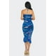 thumbnail image 4 of Saronite Conjunto de Top y Falda con Cuello Halter, Volantes y Malla de Encaje con Estampado de Aguas Tropicales, Azul (para Mujer), 4 of 4