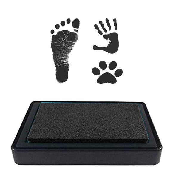Almohadilla de tinta Lusshine para huellas de bebés, huellas de manos o huellas de patas (negra)