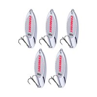 Ioensy - 5 Piezas Cucharas De Pesca Señuelos Metal Vertical Bass Cebos Y Señuelos Agua Dulce Plata 50G
