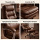 thumbnail image 5 of Silla Oficina Gerencial Asiento De Cuero Pata Acero Premium Color Café Material Del Tapizado Cuero Sintético, 5 of 8