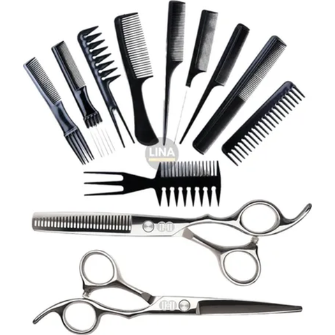 Genérico - Set Tijeras Cortar Pelo + Peine