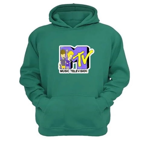 Genérico - Polerón Canguro Mtv´S Verde Aguamarina Talla Xl Unisex