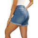 thumbnail image 3 of Pantalones Cortos de Mezclilla para Maternidad de INSPIRE CHIC para Mujeres, Línea A, Cintura Ajustable Sobre el Vientre, Jeans de Verano para Embarazo y Postparto, Talla S, Azul, 3 of 6