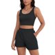 thumbnail image 1 of ATHLECHIC Conjuntos de 2 Piezas para Mujer, Tops Cortos de Punto Acanalado con Bolsillo S Negro, 1 of 5