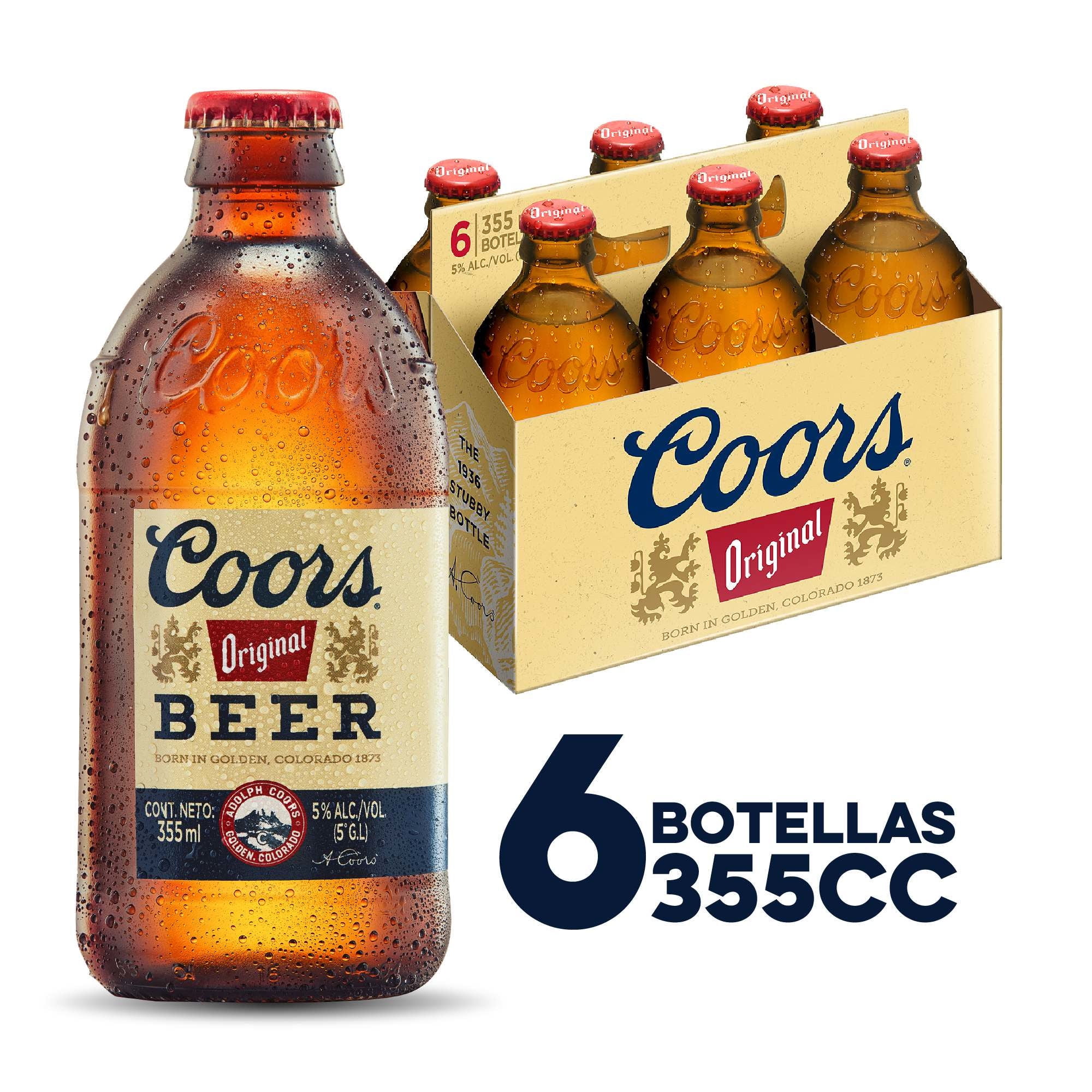 Cerveza Lager Original 5° Pack 6 Botella 355 ml Coors