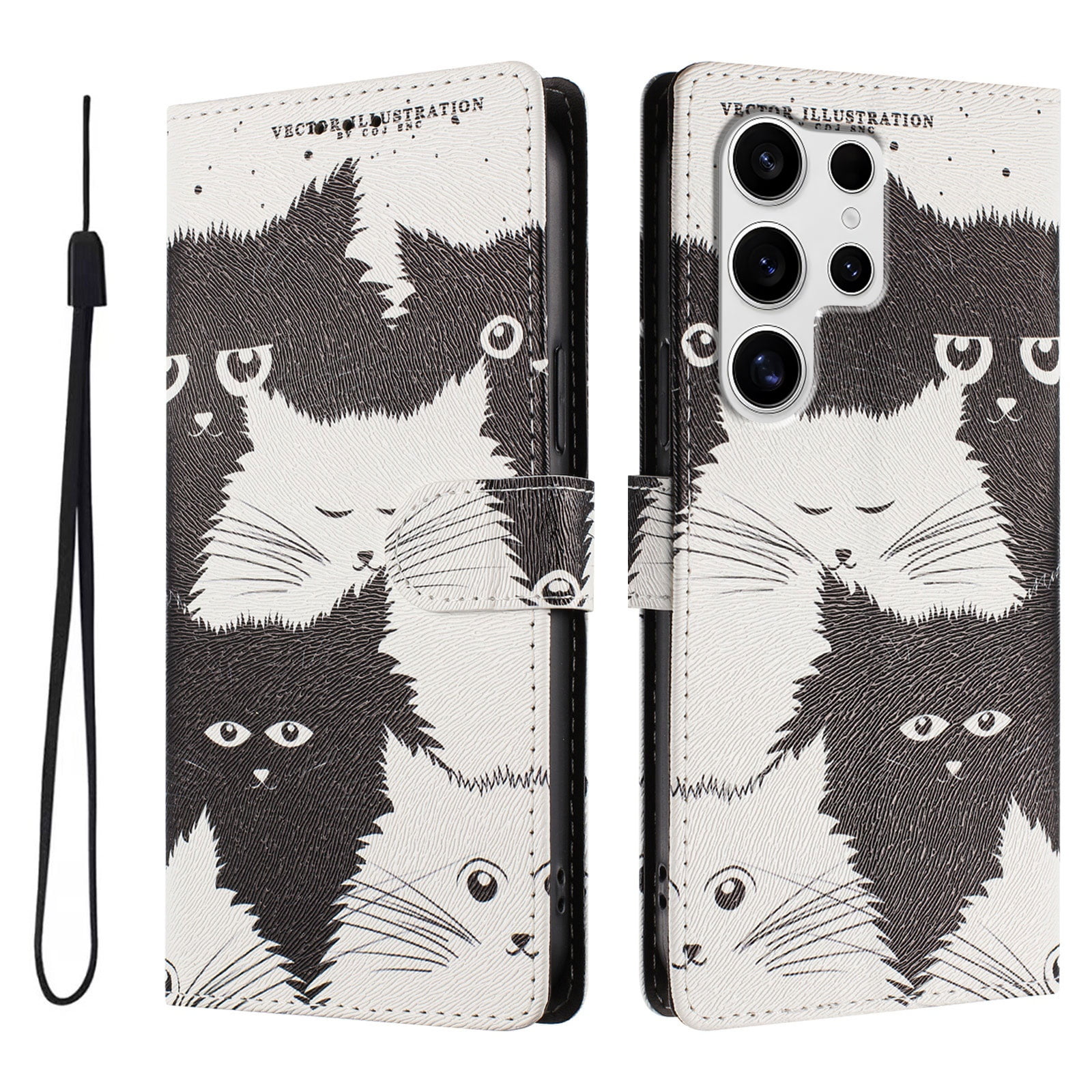 Foxdock Funda Tipo Cartera Para Samsung Galaxy S22 Ultra Con Soporte Y Correa – Diseño De Patrones Lindos