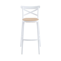 Habita2 Chile - Taburete Sena 65Cm Respaldo Alto Polipropileno Apilable Con Apoyapies - Blanco