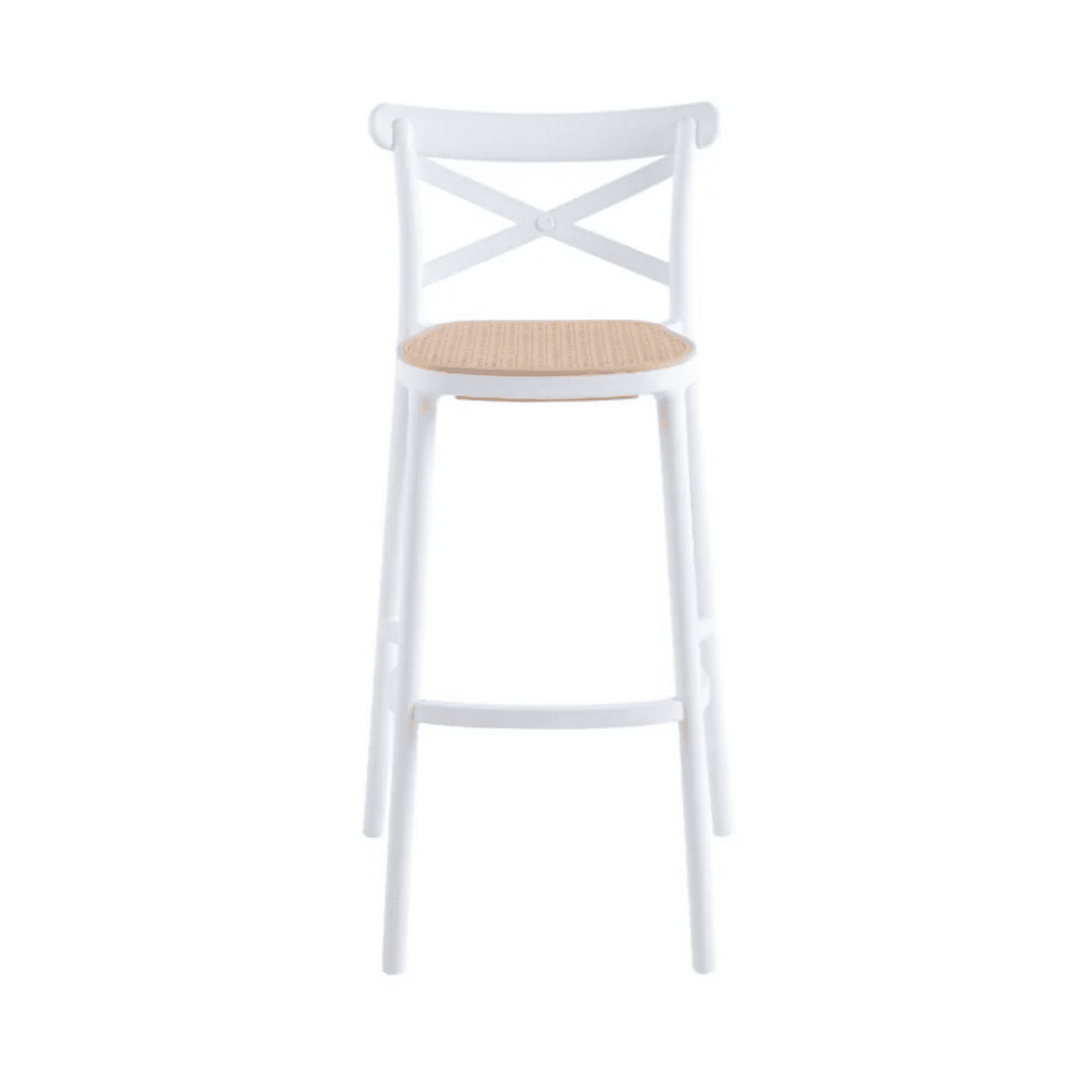 Habita2 Chile - Taburete Sena 65cm Respaldo Alto Polipropileno Apilable Con Apoyapies - Blanco