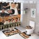 thumbnail image 1 of Orgullo Y Prejuicio theme 4 piece Shower Curtain Set With Rugs Waterproof Bathroom Decor Set Includes Bath Mat U shaped Rug Toilet Lid Cover And Curtain With Hooks, 1 of 6