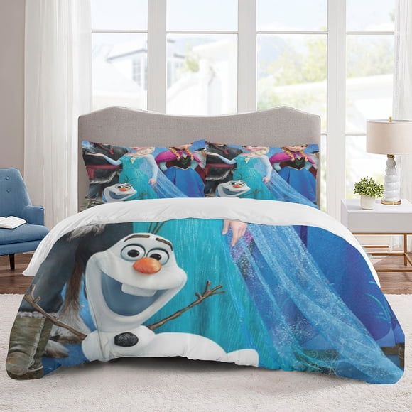 Frozen Bedding Sets Cartoon Duvet Cover Lightweight 3 Piece Bet Sets for Kids Boys Girls