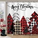 thumbnail image 1 of 1pc Festive Christmas Shower Curtain with Red Buffalo Plaid Tree and Snowy Forest Farmhouse Design - Waterproof and Washable with 12 Hooks, 1 of 4
