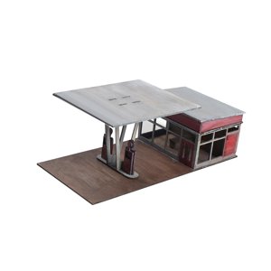 Magideal - 1:72 1:64, Kits De Construcción De Modelo De Estación De Servicio, Modelo De Escena De Arquitectura, Rompecabezas 3D Sin Montar Para Diseño, Accesorio Retro