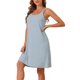 thumbnail image 4 of INSPIRE CHIC Vestido de Dormir de Modal Acanalado para Mujer con Doble Tirante Espagueti de Largo a la Rodilla para Descansar y Viajar M Azul, 4 of 6