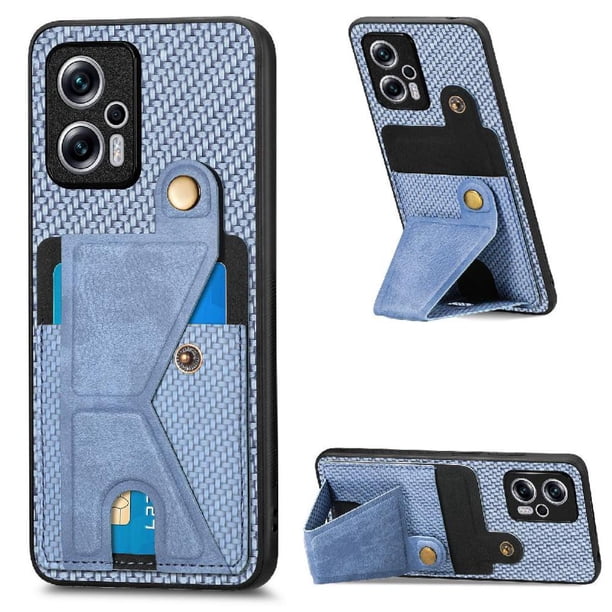 Funda Resistente para Xiaomi Redmi Note 11T Pro 5G con Tarjetero y Soporte, Diseño Magnético Azul