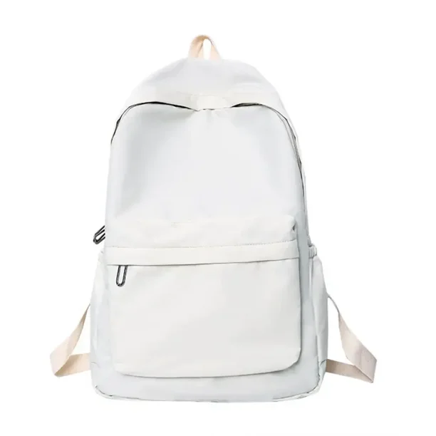 Fashion Zipper Solid Color Waterproof Backpack Students Casual Large Capacity Schoolbag Girl School Books Stationery Bags