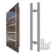 thumbnail image 2 of Manillon Doble Acero Inoxidable 100 Cm Para Puerta Madera Plateado, 2 of 3
