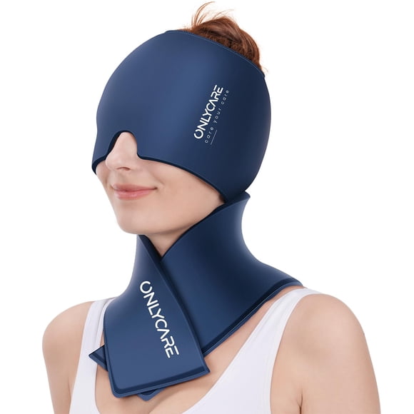 Juego de bolsas de hielo para cuello y gorro para aliviar la migraña ONLYCARE