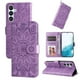 thumbnail image 3 of Funda tipo cartera FOXDOCK para Samsung Galaxy A54 5G , diseño girasol en relieve, cuero PU, cierre magnético, soporte y tarjetero, 3 of 5
