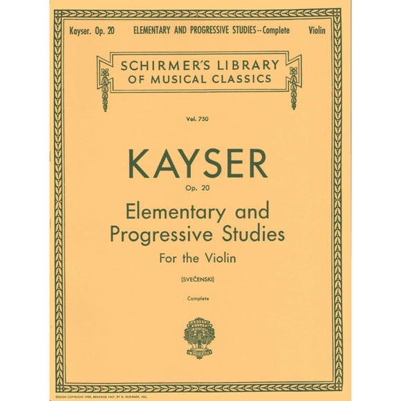 Libro de violín G. Schirmer Kayser Op. 20 – Edición completa
