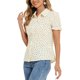 thumbnail image 4 of INSPIRE CHIC Camisa de Mujer con Cuello Peter Pan, Botones, Mangas Abullonadas y Estampado para Regreso a Clases, Marrón M, 4 of 5