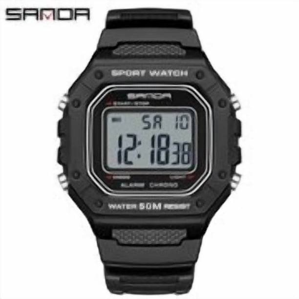 Explojoy Reloj Deportivo Digital Cuadrado para Adolescentes – Reloj de Pulsera Multifunción Impermeable con Despertador y Pantalla LED