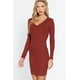 thumbnail image 2 of Vestido Mini de Canalé con Escote en V y Manga Larga, 2 of 5