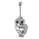 thumbnail image 2 of 14G ombligo anillos de acero inoxidable anillo del ombligo Barbell joyería búho, 2 of 5