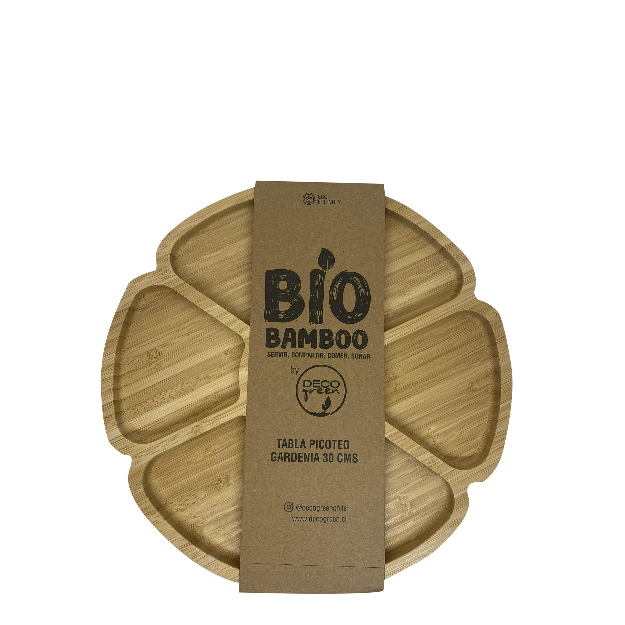 Decogreen - Tabla De Picoteo Bio Bamboo Flor 30 Cm