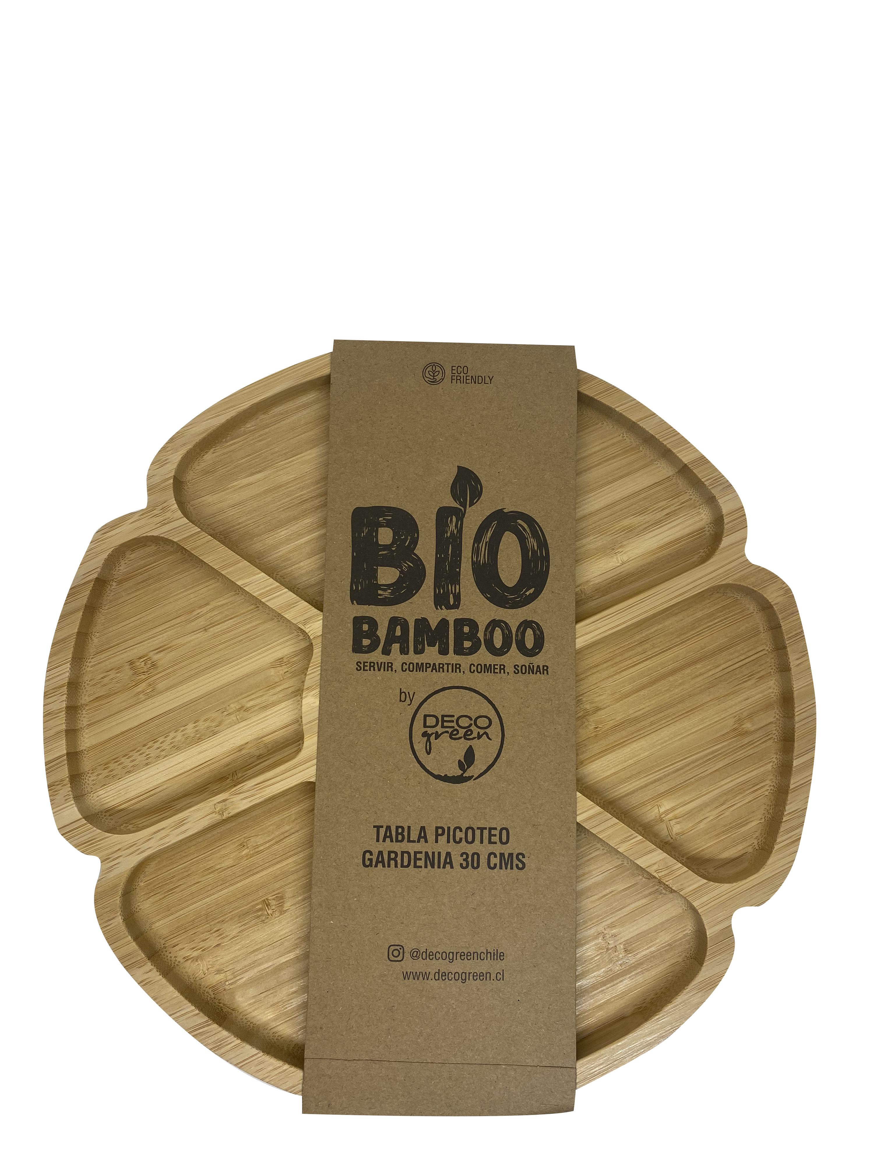 Decogreen - Tabla De Picoteo Bio Bamboo Flor 30 Cm