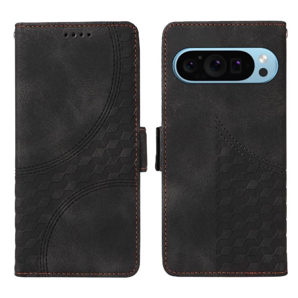 Carcasa FOXDOCK Google Pixel 9 Pro de cuero PU, diseño acolchado clásico, protección contra caídas y rayones