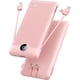 thumbnail image 1 of Cargador portátil VRURC de 10000 mAh con cables integrados, color rosa, 1 of 8