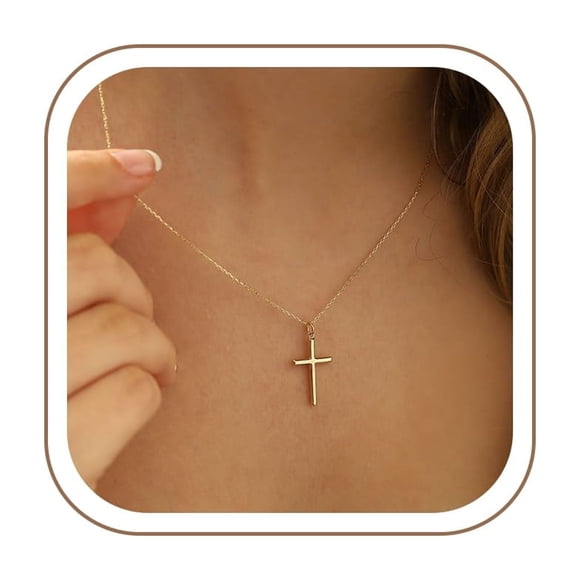 Collar MONOZO Cruz Bañada en Oro de 41+5 cm para Mujer