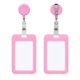 thumbnail image 1 of Porta credenciales happyhbt rosa vertical con clip de carrete retráctil, 1 of 3