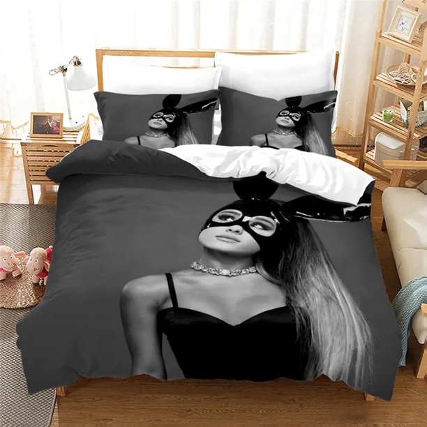Fashion Sexy Girl Ariana Grande Bedding Set,Duvet Cover Bed Set Quilt Cover Pillowcase, Boys Girls Adults Bed Sheets