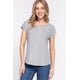 thumbnail image 1 of Saronite Camiseta Básica de Manga Corta Estilo Dolman de Punto Acanalado de Rayón, Gris Jaspeado (para Mujer), 1 of 4
