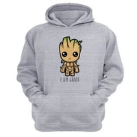 Genérico - Polerón Canguro Groot Gris Claro Talla Xs Unisex