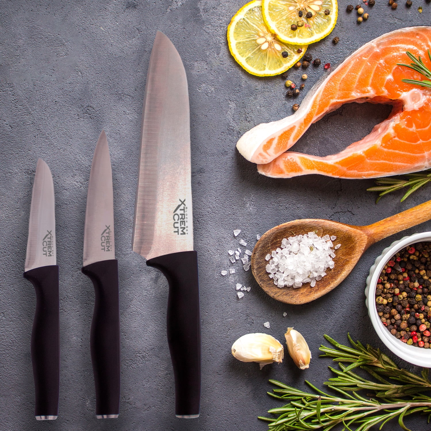 Swiss Nature Labs - Set De Cuchillos De Cocina Profesionales Xtrem Cut Block Incluye Afilador 10 Piezas