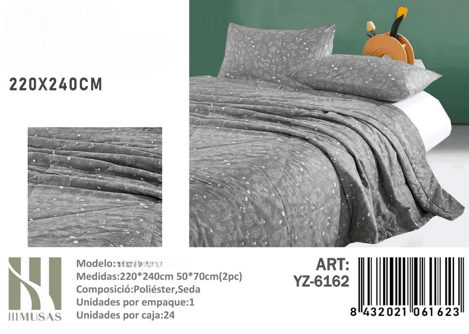 Mundo Shopping - Plumon Con Diseño Gris 2 Plazas