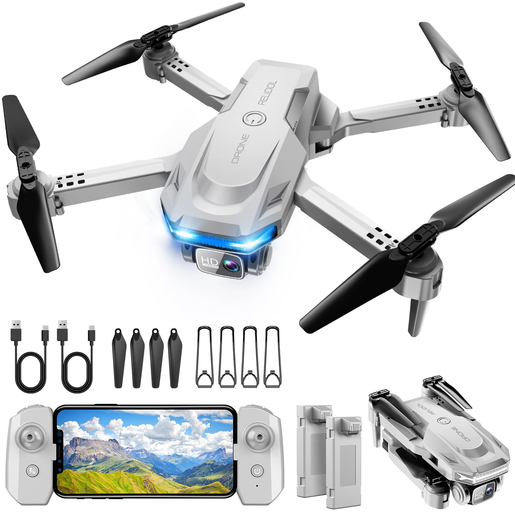 Drone Relidol X62 Con Cámara 1080p, Control Por Gestos Y 2 Baterías